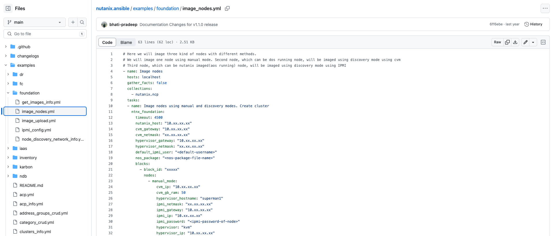 Nutanix Ansible Playbook Examples